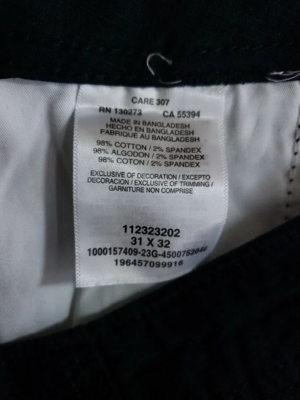 Lee Mens Relaxed Fit Cargo Pants 31x32 Black Ripstop High Rise Straight Leg